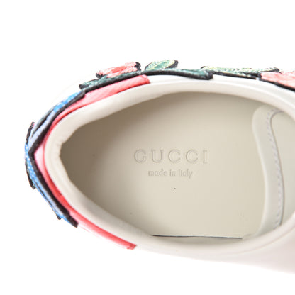 Gucci Calfskin Web Floral Embroidered Ace Sneakers 38 White 7 of 12