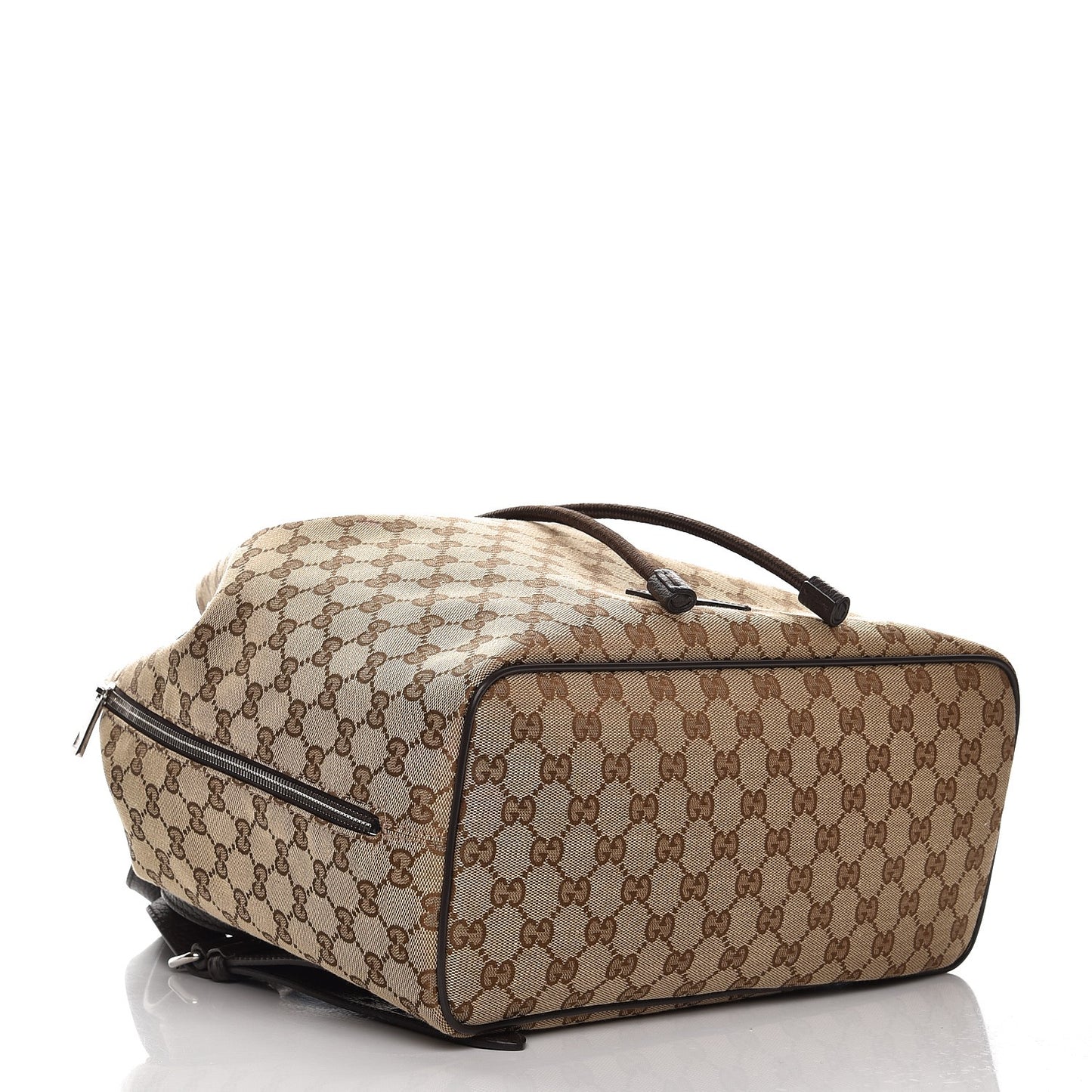 Monogram Dollar Calfskin O Drawstring Backpack Beige Ebony Testa di Moro Dark Chocolate