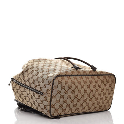 Gucci Monogram Dollar Calfskin O Drawstring Backpack Beige Ebony Testa di Moro Dark Chocolate 4 of 8