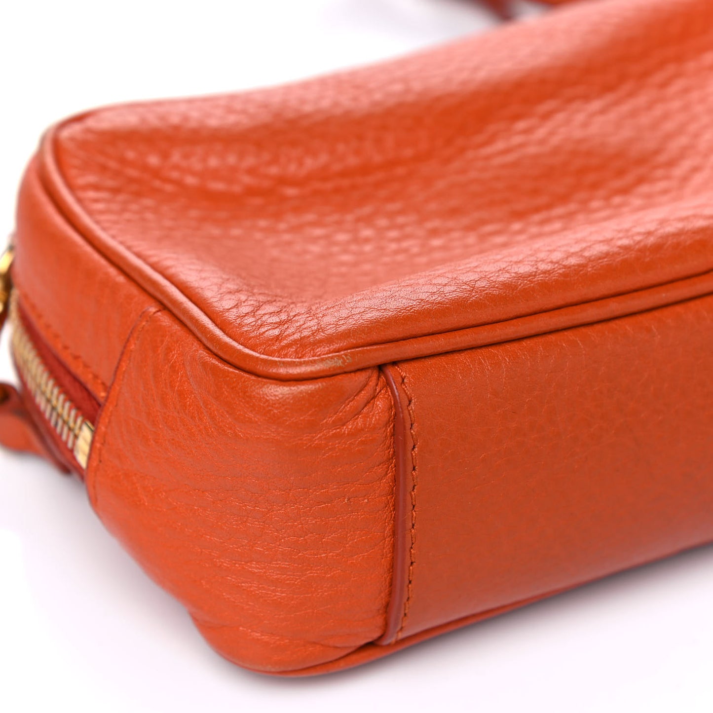 Vitello Daino Mini Camera Crossbody Papaya