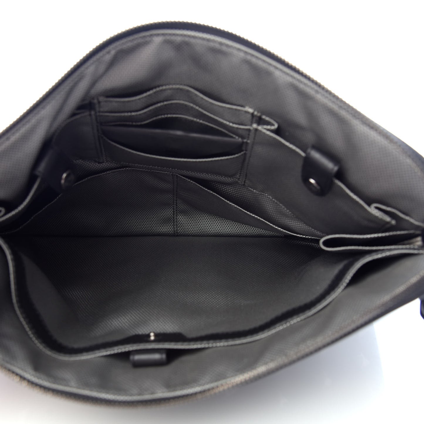 Coated Canvas Studded Pouch Black