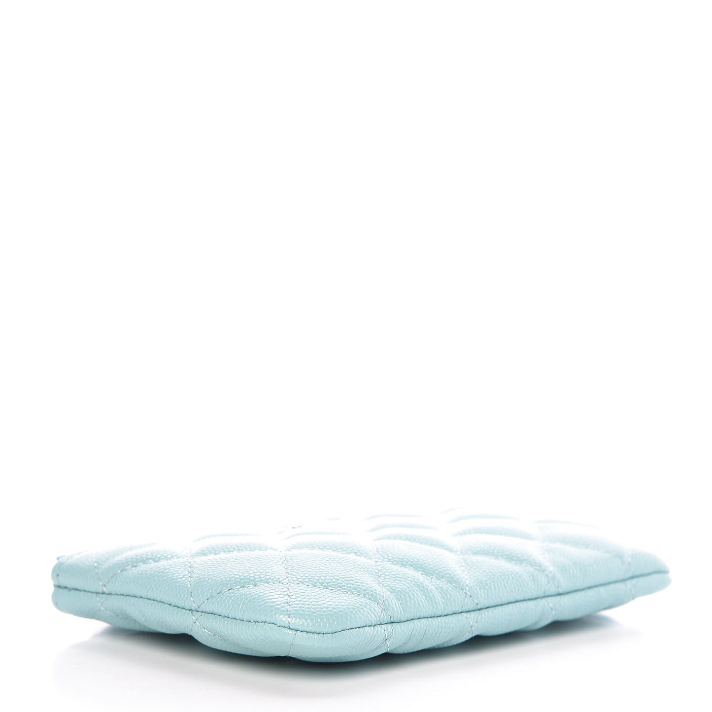 Caviar Quilted Small Cosmetic Case Light Blue