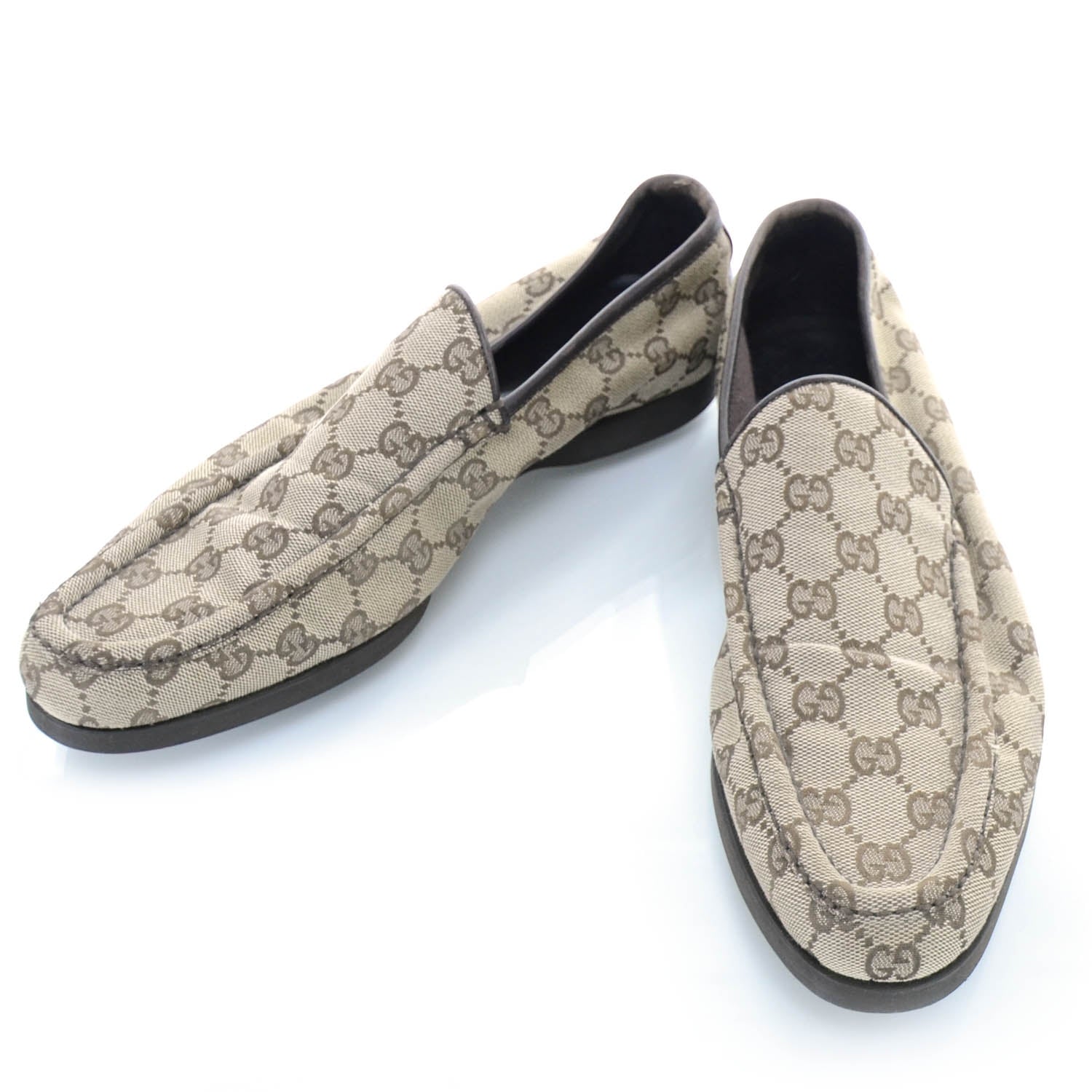 Gucci Monogram Loafers 8.5 Ebony 1 of 8