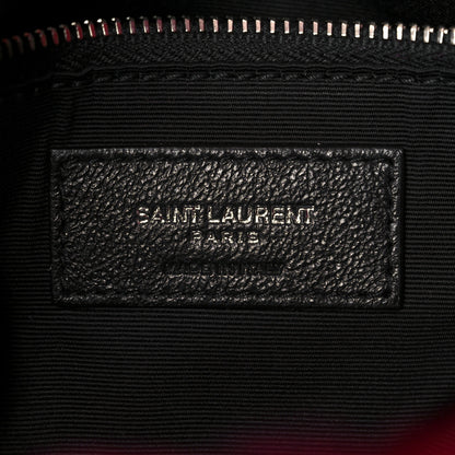 Saint Laurent Merino Shearling Lambskin Quilted Small Loulou Puffer Monogram Chain Satchel Fuchsia 6 of 11