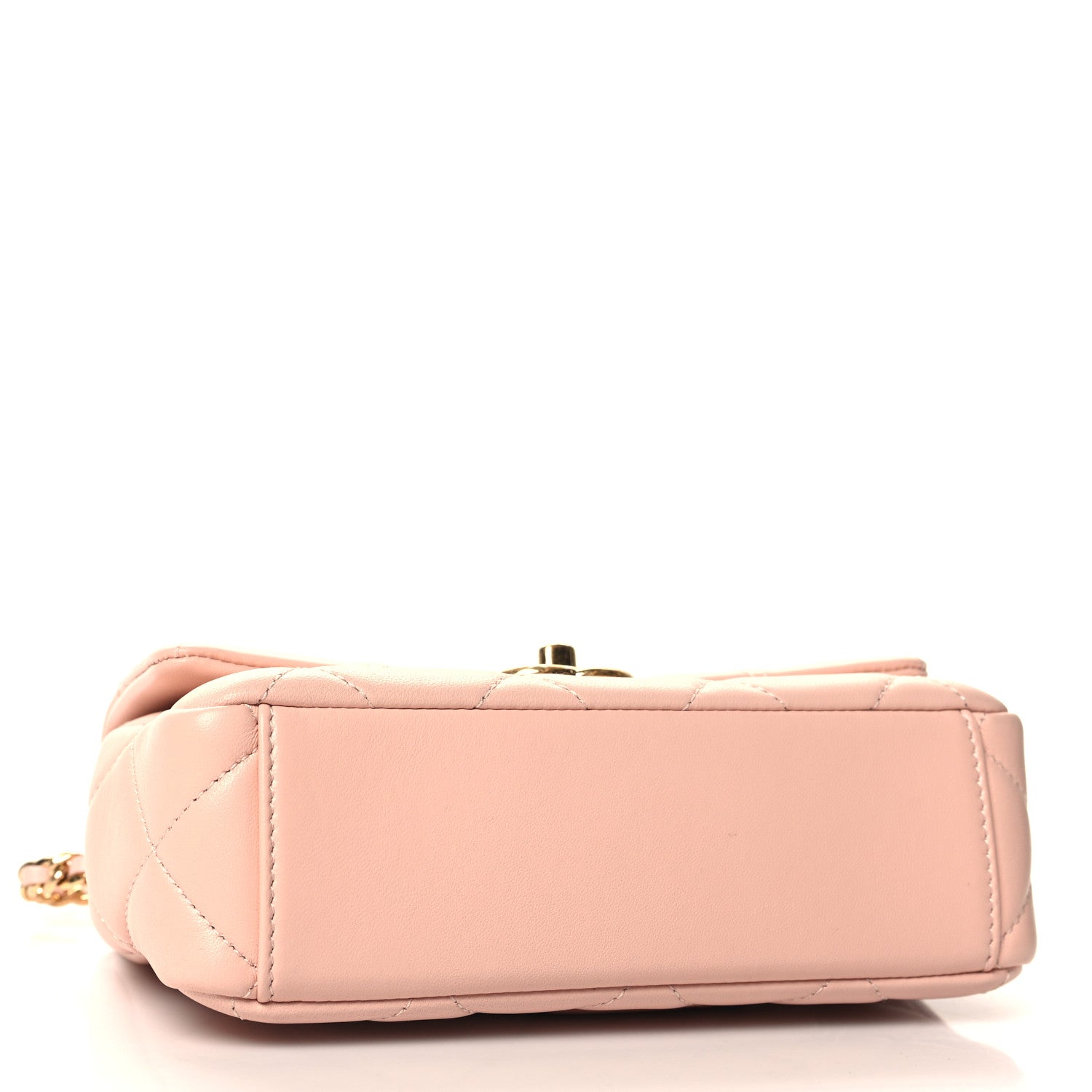 Chanel Lambskin Quilted Mini CC Crystal Logo Chain Flap Pink 4 of 11