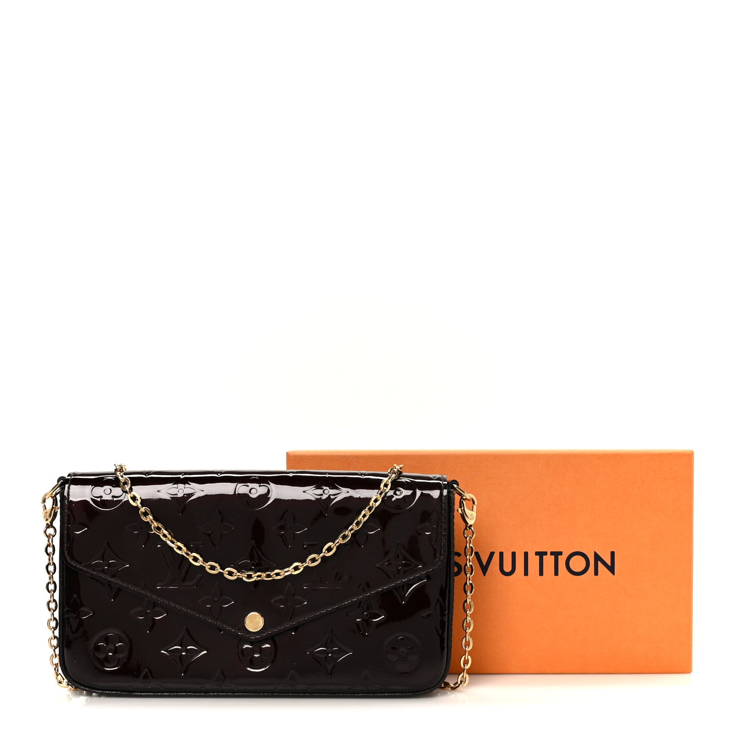Louis Vuitton Vernis Pochette Felicie Chain Wallet Amarante 16 of 16