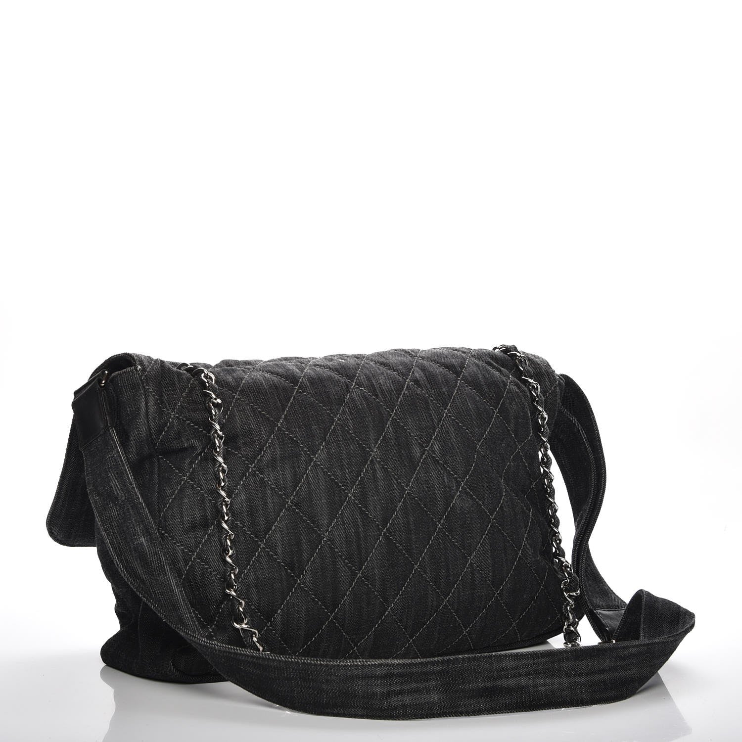 Chanel Denim Quilted Stretch Spirit Messenger Bag 4 of 13