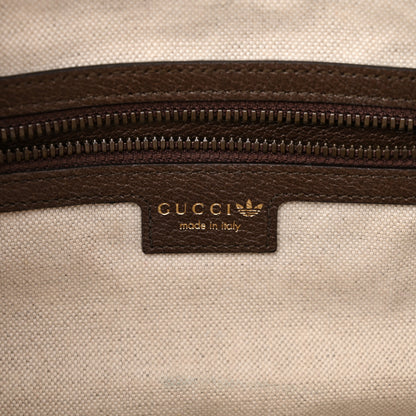 Gucci X ADIDAS Crystal Vintage Monogram Textured Dollar Calfskin Web Trefoil Logo Mini Bowling Bag Mid Natural Nut Off White New Acero 6 of 14