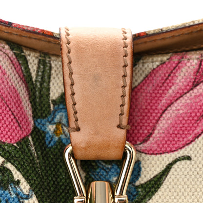 Gucci Canvas Beaded Floral Flora Small Jackie O Hobo White 14 of 17