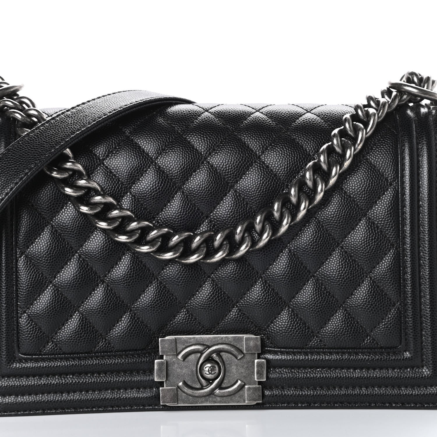 Chanel Caviar Quilted Medium Boy Flap Black 8 of 10