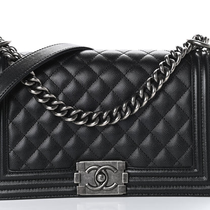 Chanel Caviar Quilted Medium Boy Flap Black 8 of 10