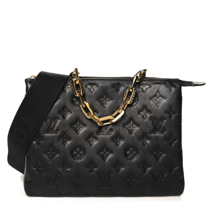 Louis Vuitton Lambskin Embossed Monogram Coussin PM Black 1 of 11