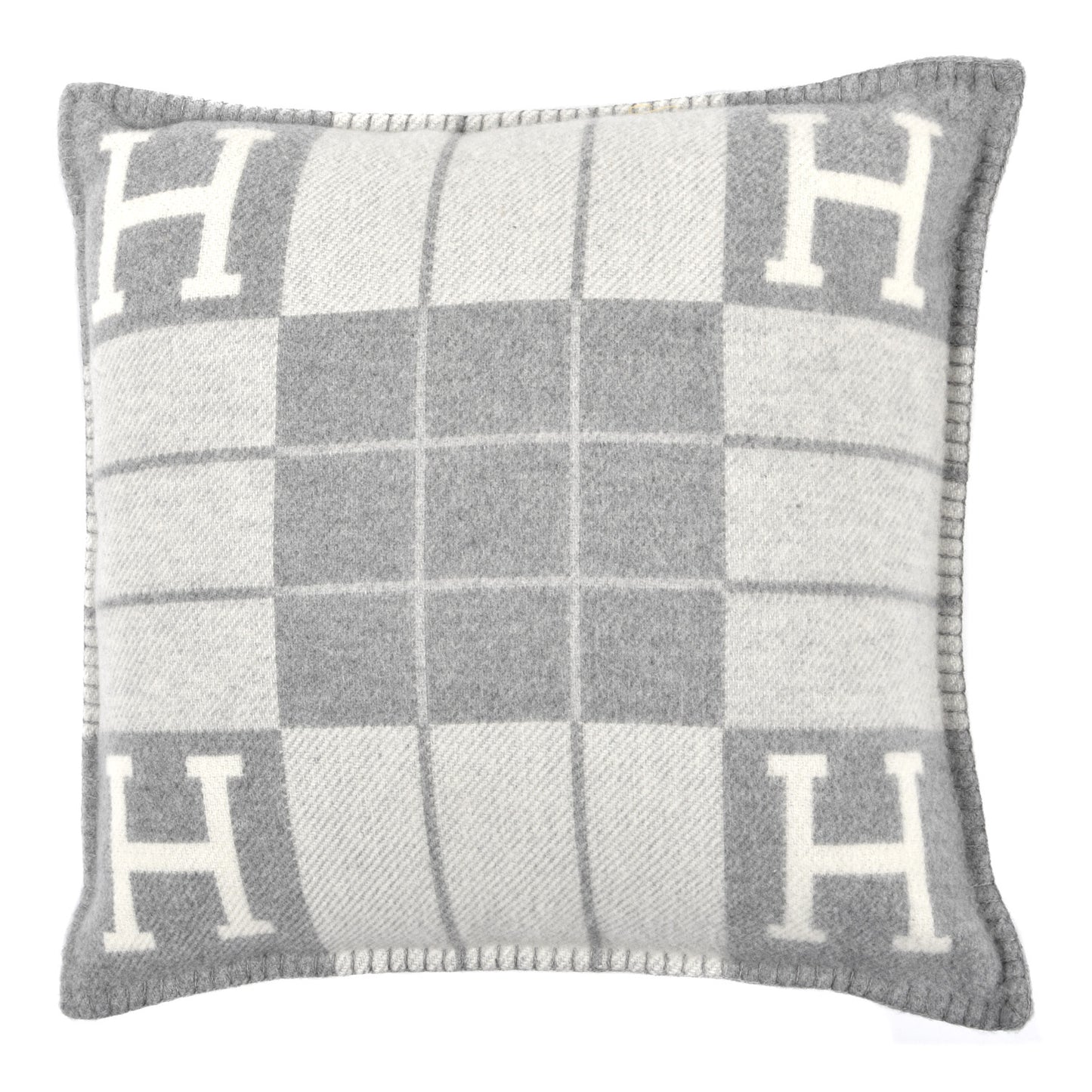 Wool Cashmere Avalon III Pillow PM Ecru Gris Clair