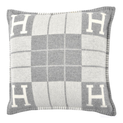Hermes Wool Cashmere Avalon III Pillow PM Ecru Gris Clair 1 of 3