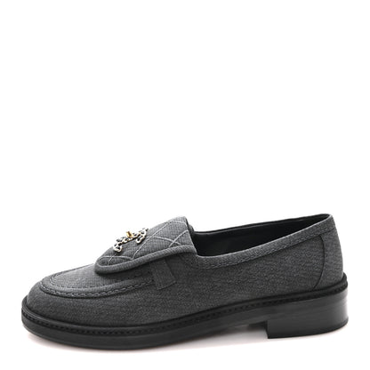 Chanel Cotton CC Turnlock Moccasins 37 Black 1 of 10
