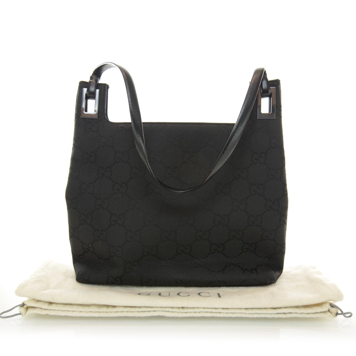 Nylon Monogram Small Shoulder Bag Black