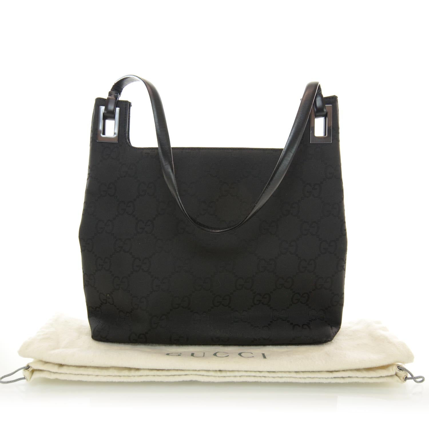 Gucci Nylon Monogram Small Shoulder Bag Black 3 of 8