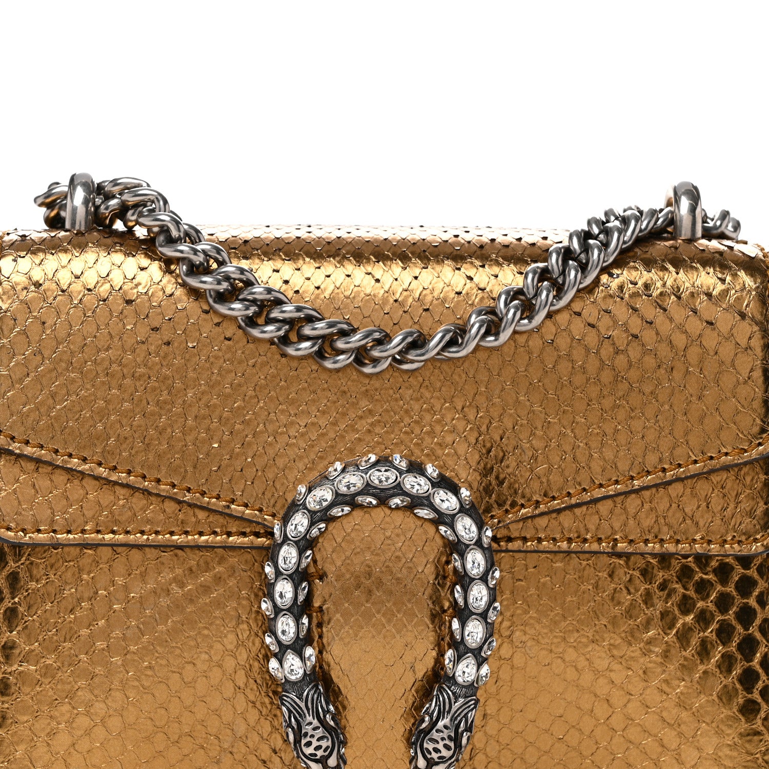 Gucci Snakeskin Mini Dionysus Shoulder Bag Gold 8 of 12