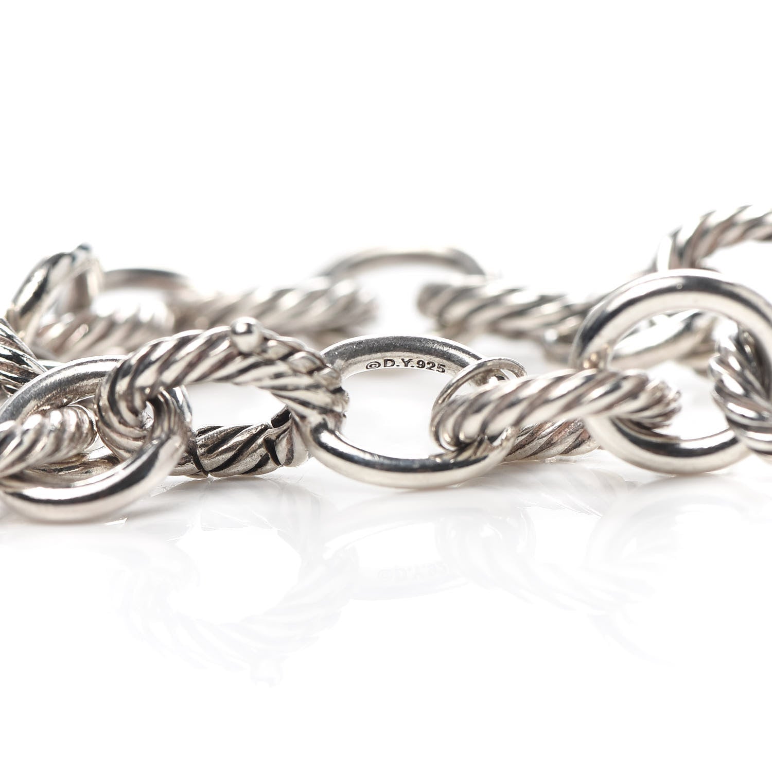 David Yurman Sterling Silver 12mm Large Oval Link Bracelet 4 of 5