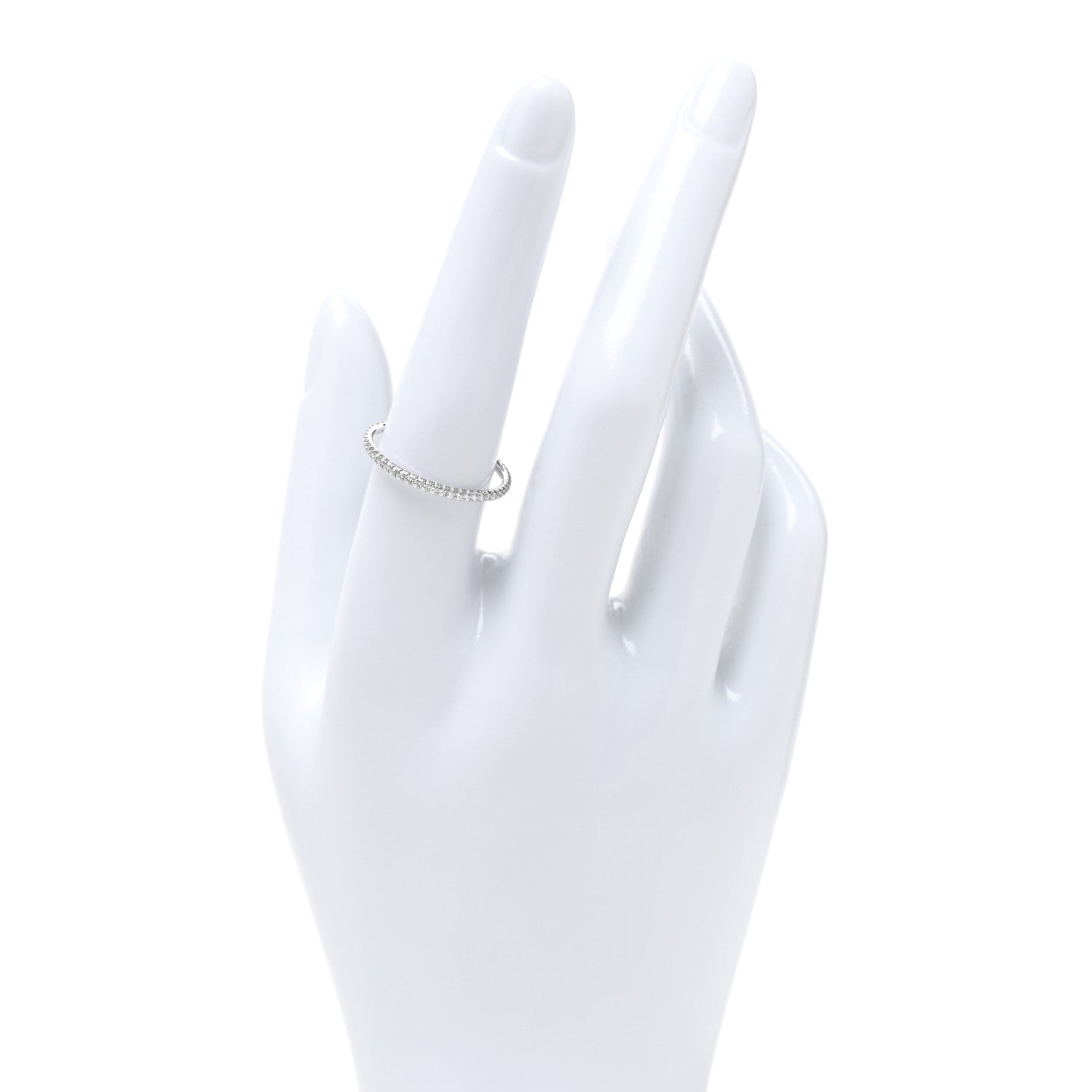 Cartier 18K White Gold Diamond 1.5mm Etincelle de Cartier Wedding Band Ring 57 8 2 of 5