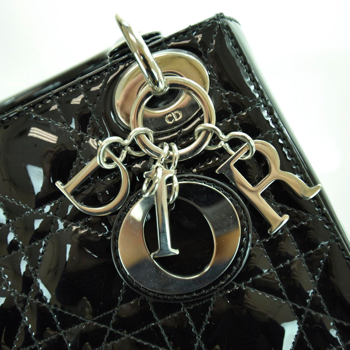 Patent Cannage Mini Lady Dior Black
