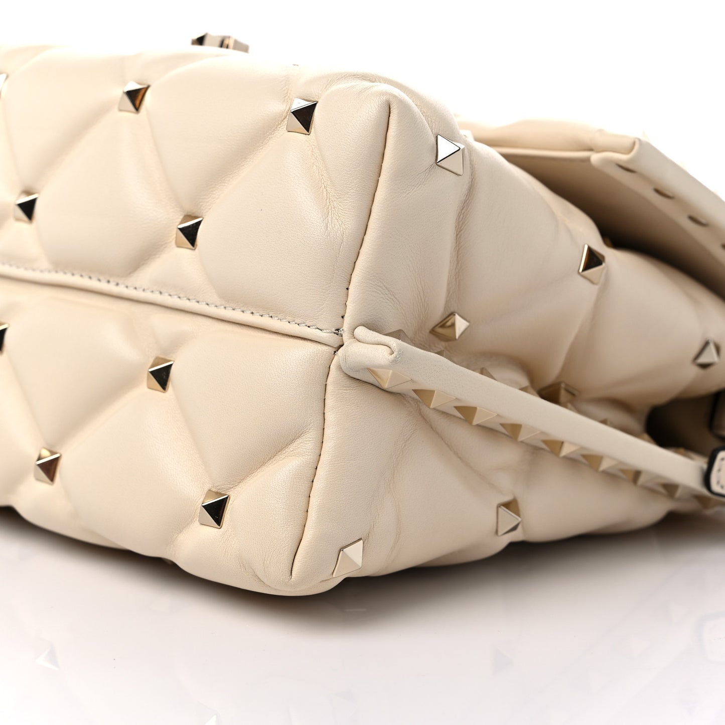 Nappa Medium Candystud Top Handle Bag Light Ivory