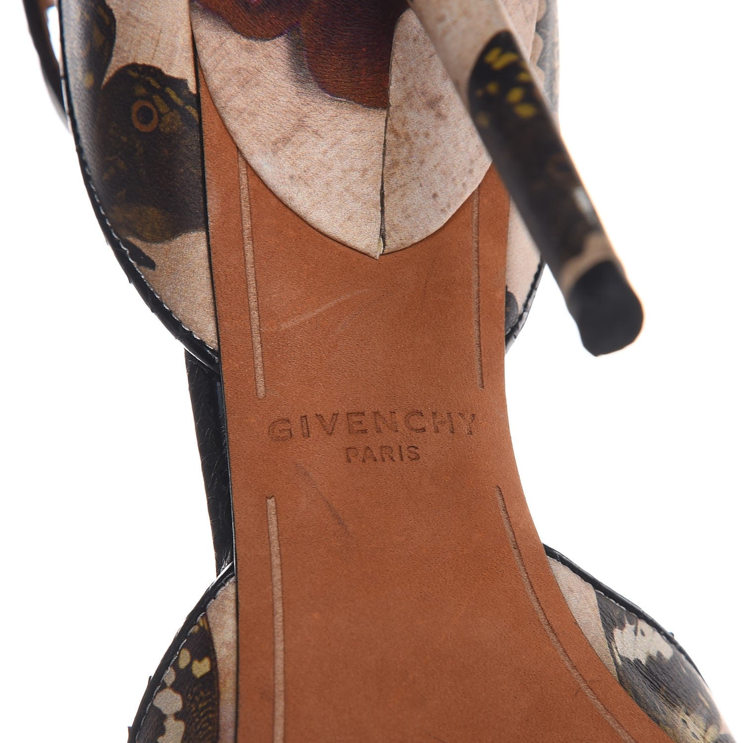 Givenchy Lambskin Butterfly Print Shark Lock Sandals 37 Multicolor 8 of 10