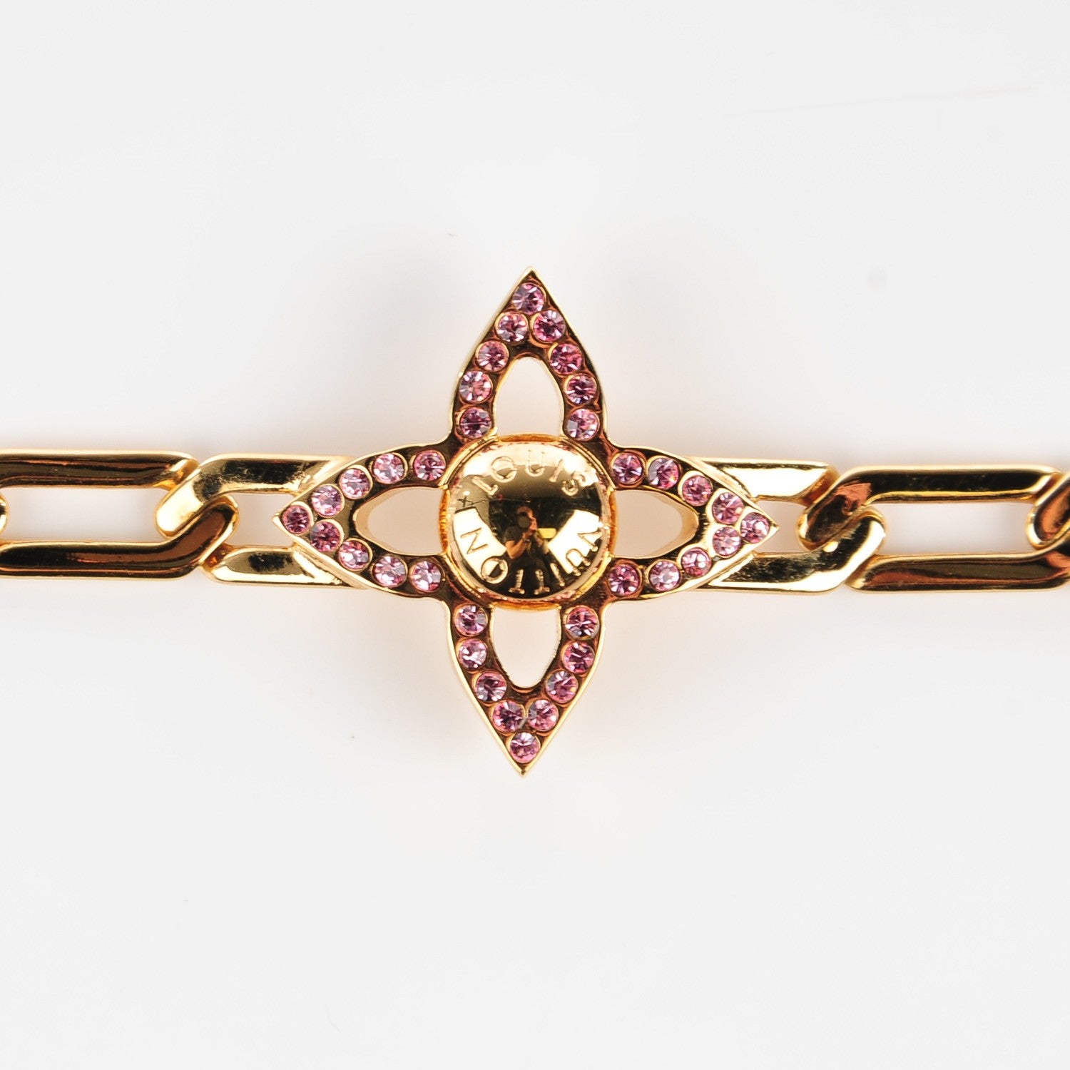 Louis Vuitton Swarovski Crystal Flower Power Bracelet Gold 3 of 7