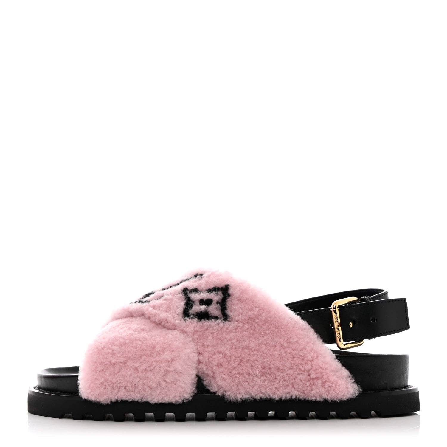 Louis Vuitton Shearling Paseo Flat Comfort Sandal 40 Rose Clair 1 of 11
