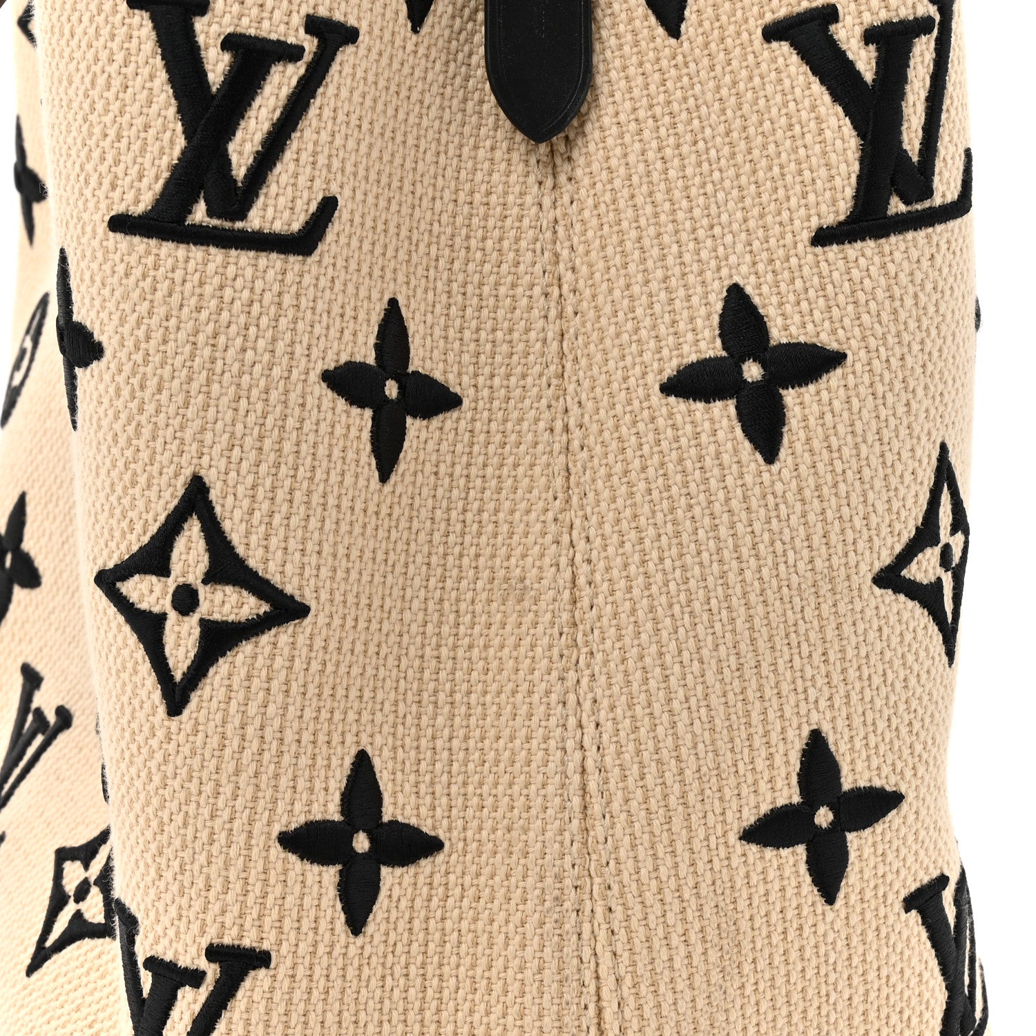 Louis Vuitton Cotton Monogram Embroidered Neonoe MM Beige Black 12 of 12