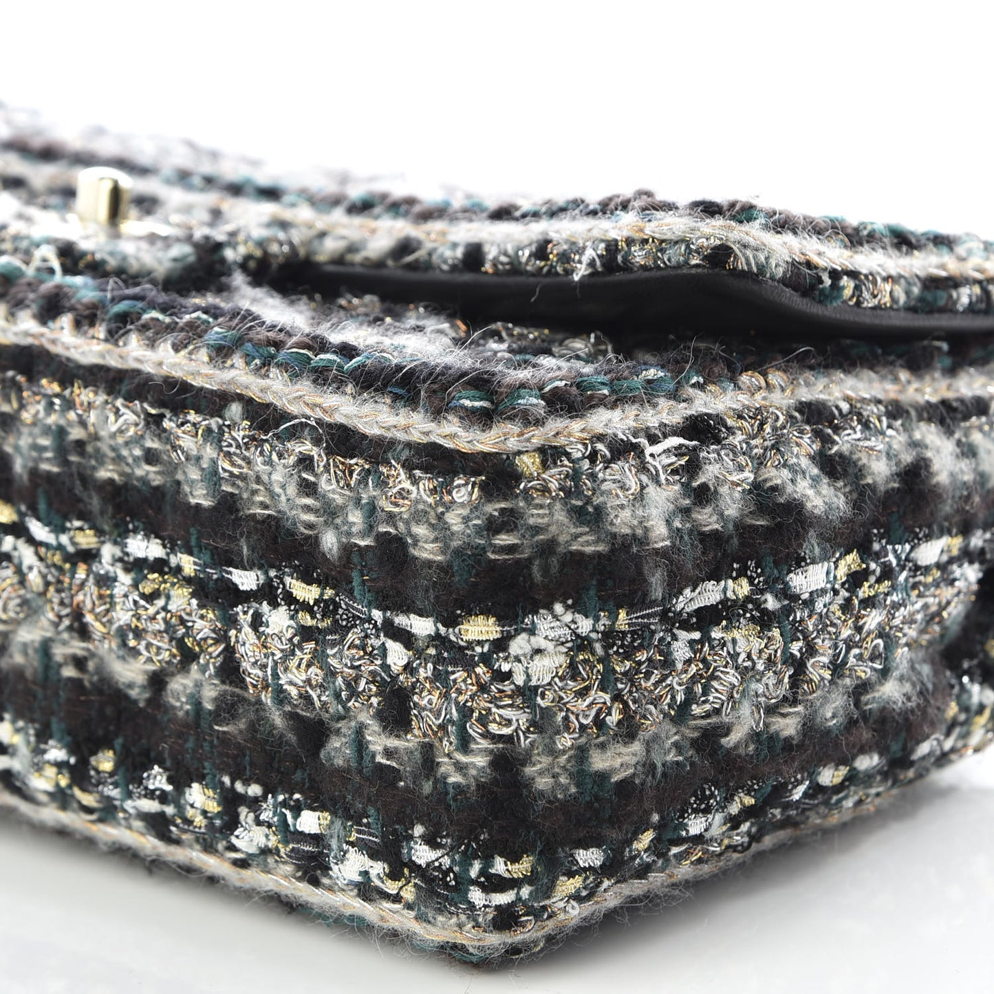 Tweed Medium Single Flap Green