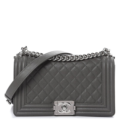 Chanel Caviar Quilted Medium Boy Flap Grey 1 of 10