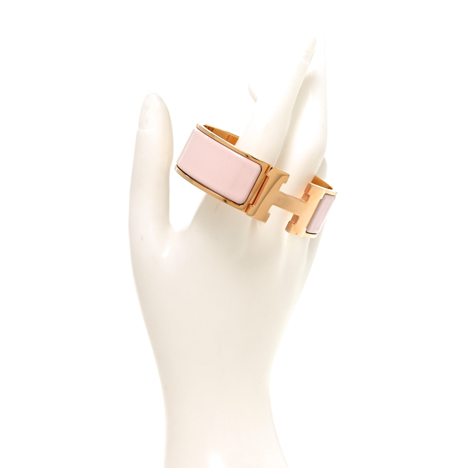 Hermes Enamel Wide Clic Clac H PM Bracelet Rose Candeur 1868877