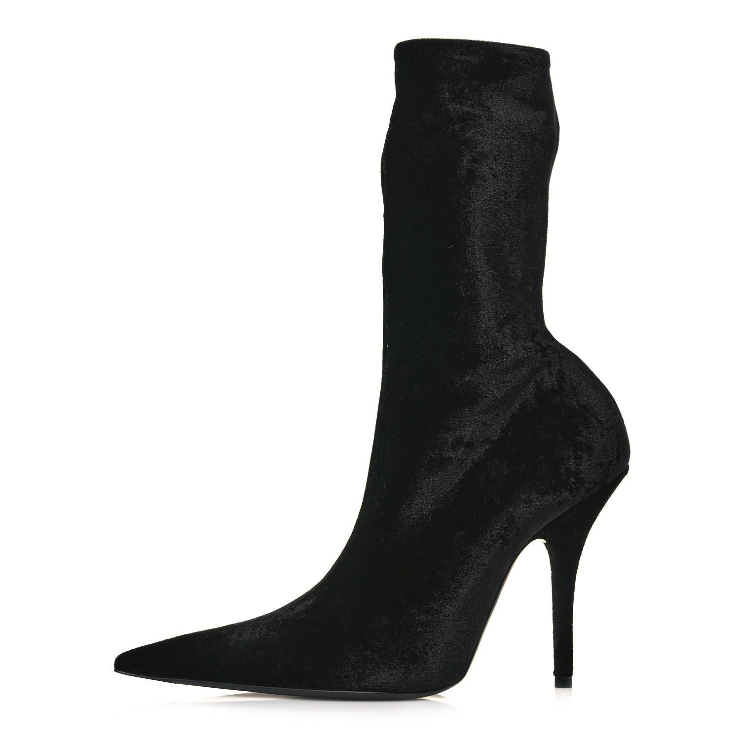 Balenciaga Velvet Spandex Extreme Pointed Toe Knife Ankle Boots 38 Black 1 of 6