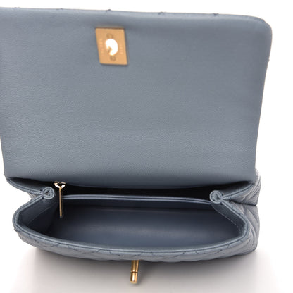 Chanel Caviar Lizard Quilted Mini Coco Handle Flap Light Blue 5 of 11