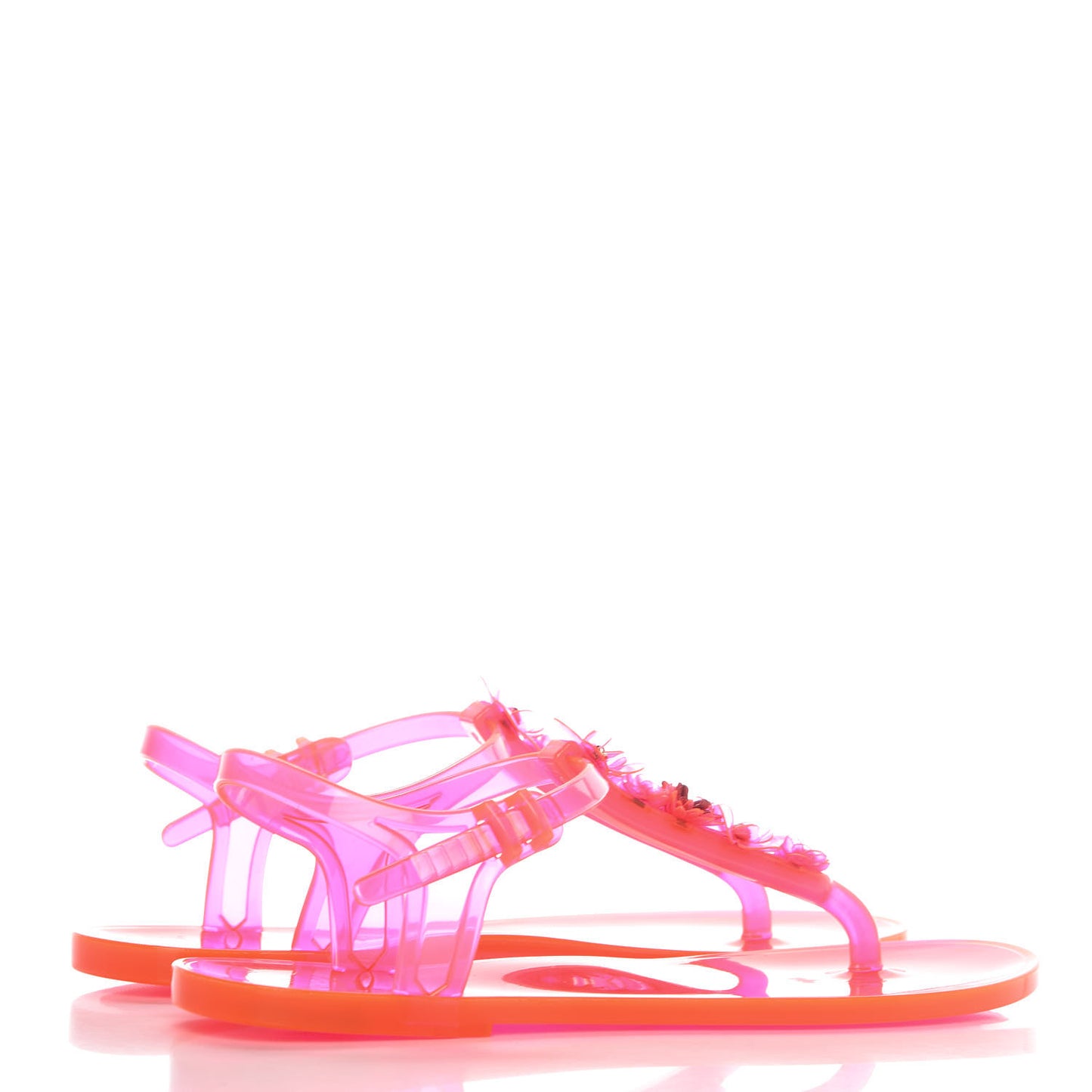 Jelly Camellia Thong Sandals 40 Pink