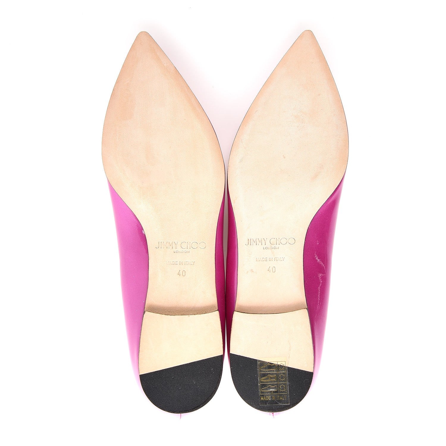 Jimmy Choo Metallic Patent Attila Pointed Flats 40 Jazzberry 7 of 9