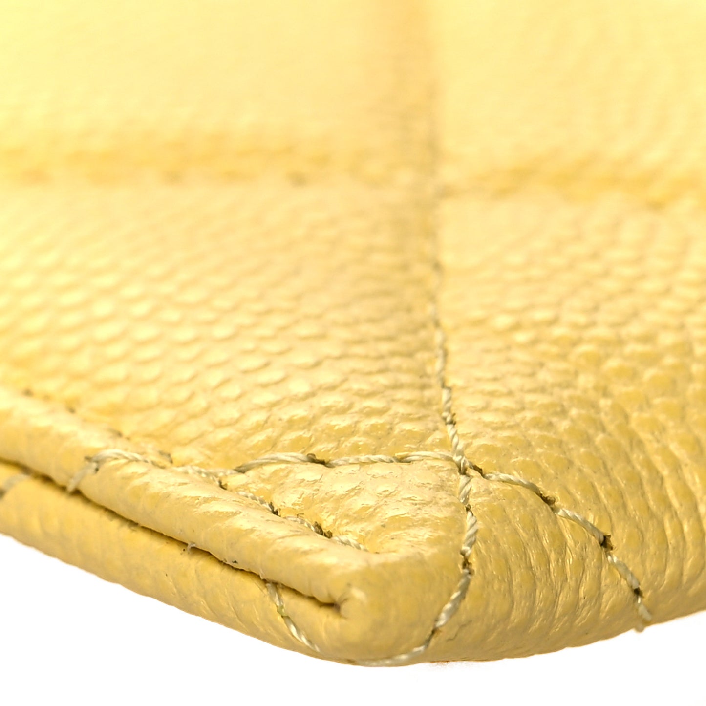 Caviar Quilted Card Holder Yellow