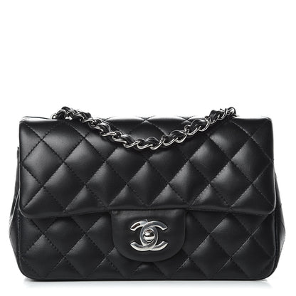 Chanel Lambskin Quilted Mini Rectangular Flap Black 1 of 8
