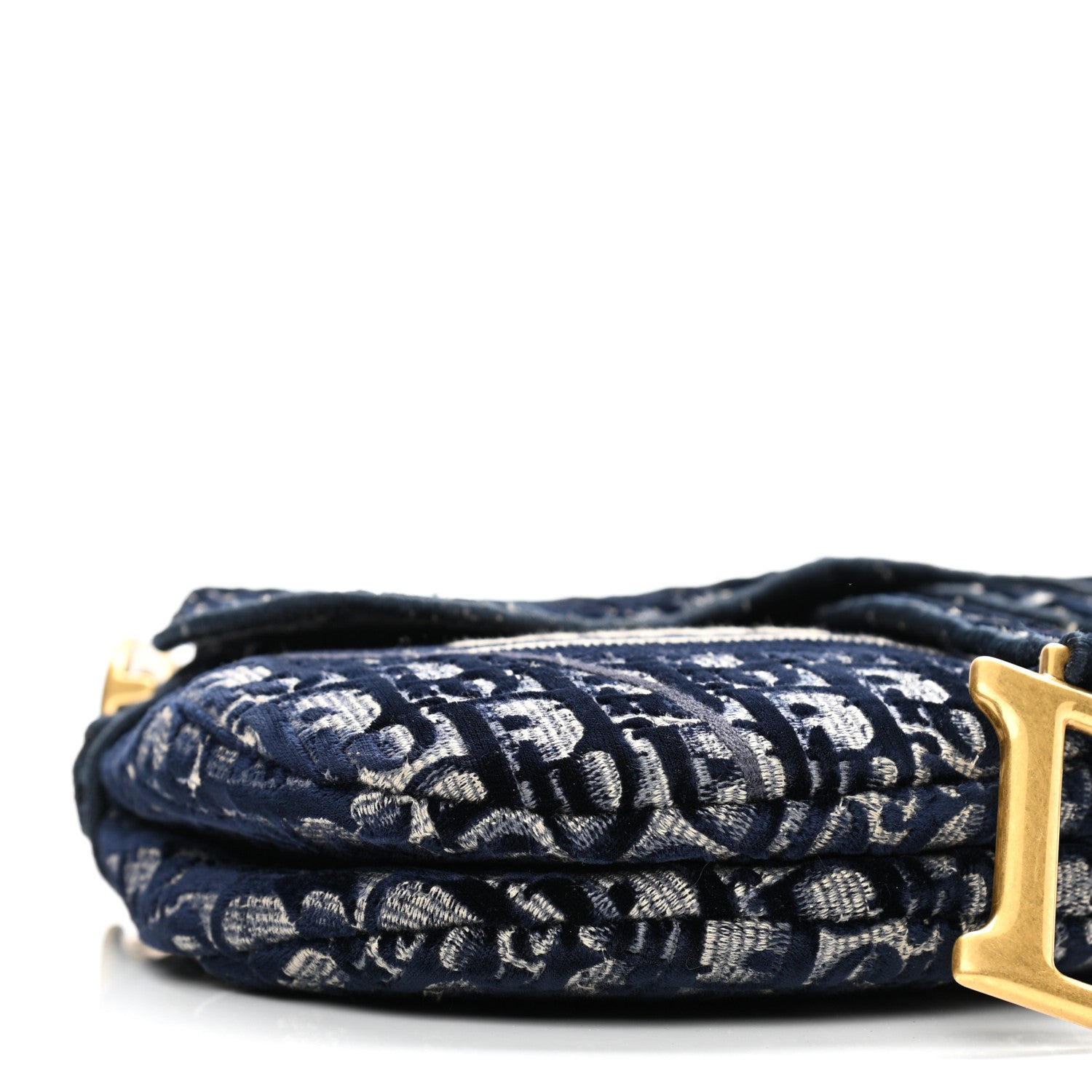 Christian Dior Velvet Oblique Saddle Bag Blue 9 of 11