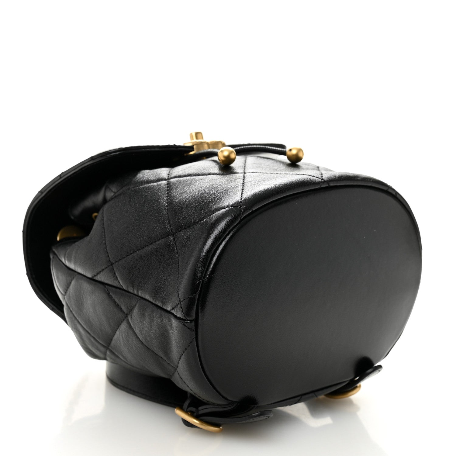 Chanel Lambskin Quilted Logo Mini Backpack Black 4 of 10