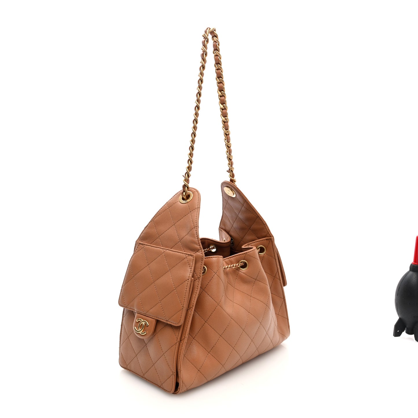 Caviar Quilted Small Chanel 25 Handbag Brown