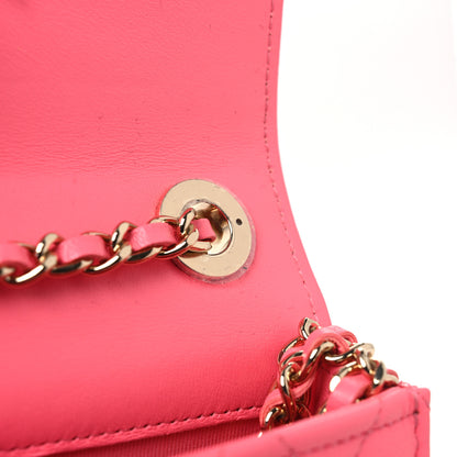 Chanel Lambskin Quilted Mini Trendy CC Chain Wallet Pink 14 of 14