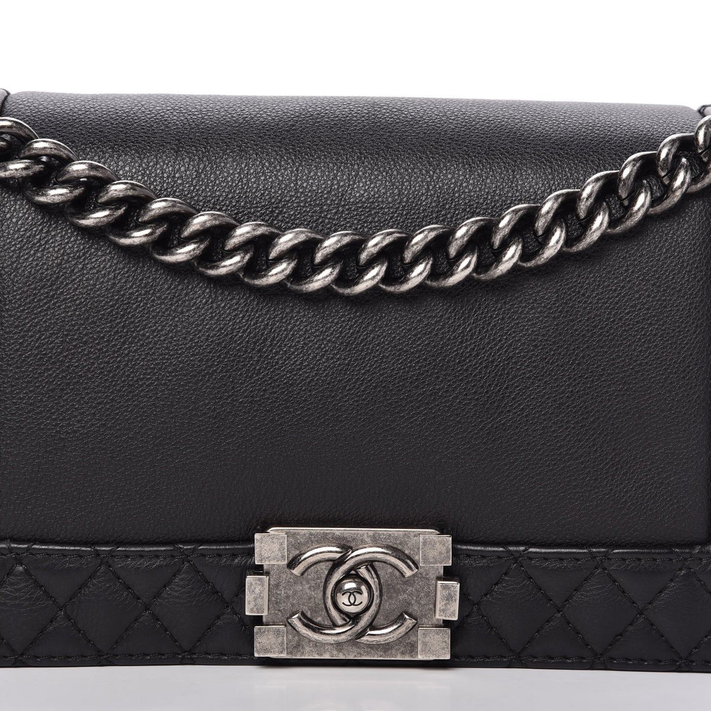 Calfskin Medium Boy Reverso Flap Black