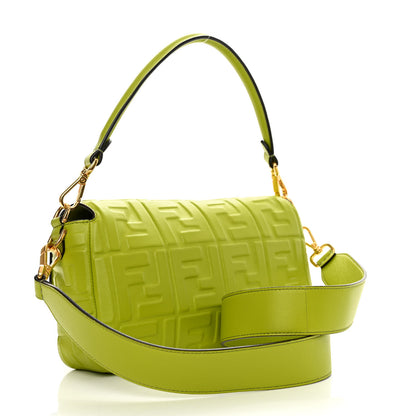 Fendi Nappa FF 1974 Embossed Baguette Wasabi 3 of 10