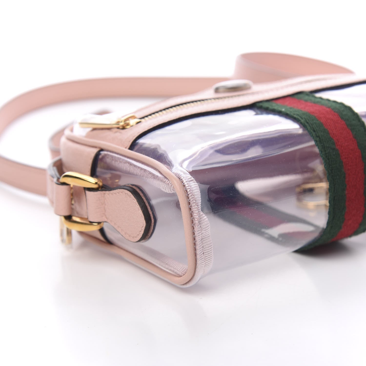 Gucci Vinyl Web Mini Ophidia Transparent Shoulder Bag Perfect Pink 7 of 10