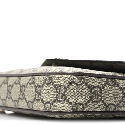 Gucci GG Supreme Monogram Textured Dollar Calfskin Web Mini Ophidia Envelope Shoulder Bag Beige Ebony New Acero 9 of 10