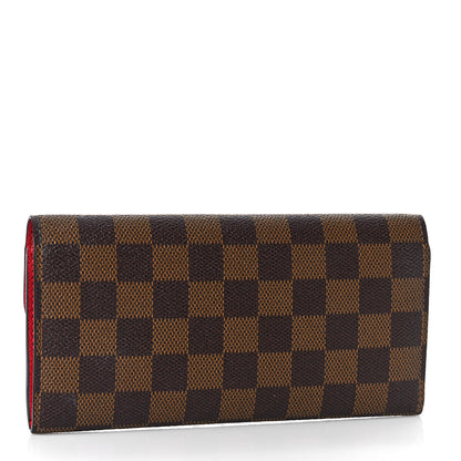 Louis Vuitton Damier Ebene Emilie Wallet Red 3 of 8