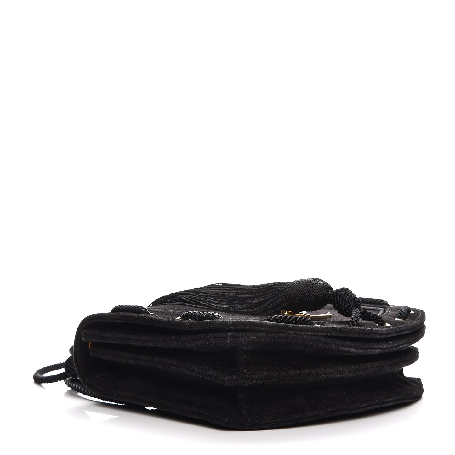 Suede Medium Monogram Fetish Satchel Black