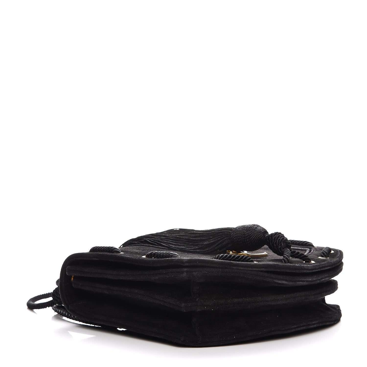 Saint Laurent Suede Medium Monogram Fetish Satchel Black 4 of 9